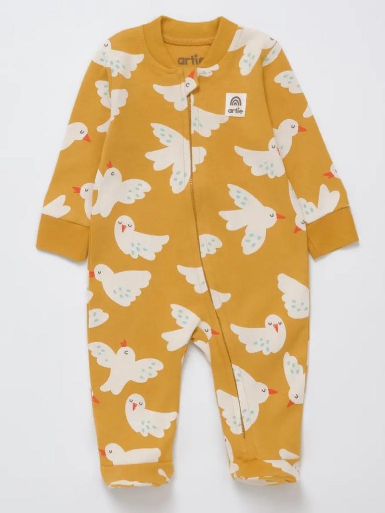 Комбинезон слип на замке "Artie" - р. 80 см - горчичный