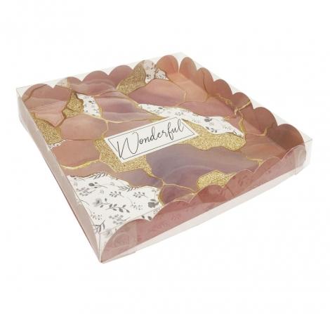 Подарочная коробка с прозрачной крышкой 21*21*3