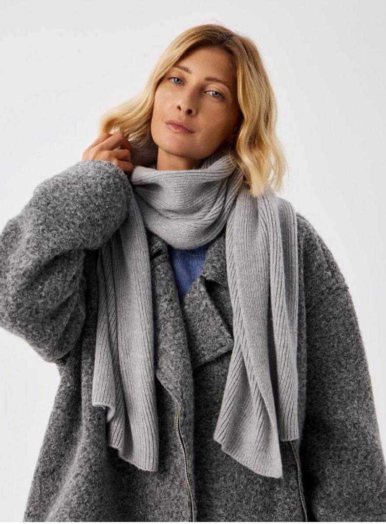 Шарф с ангорой серый