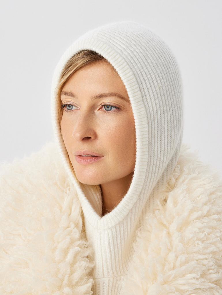 Капюшон с ангорой белый