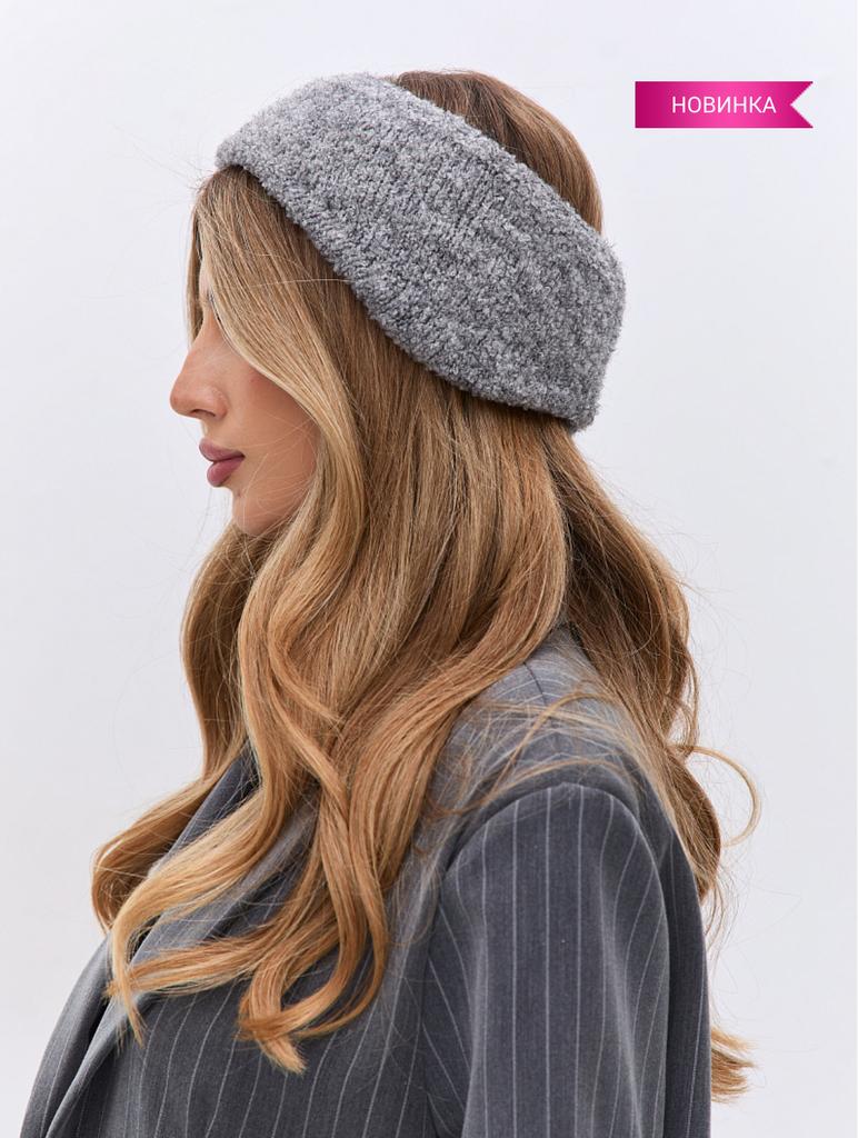 Повязка на голову из мериноса, серая