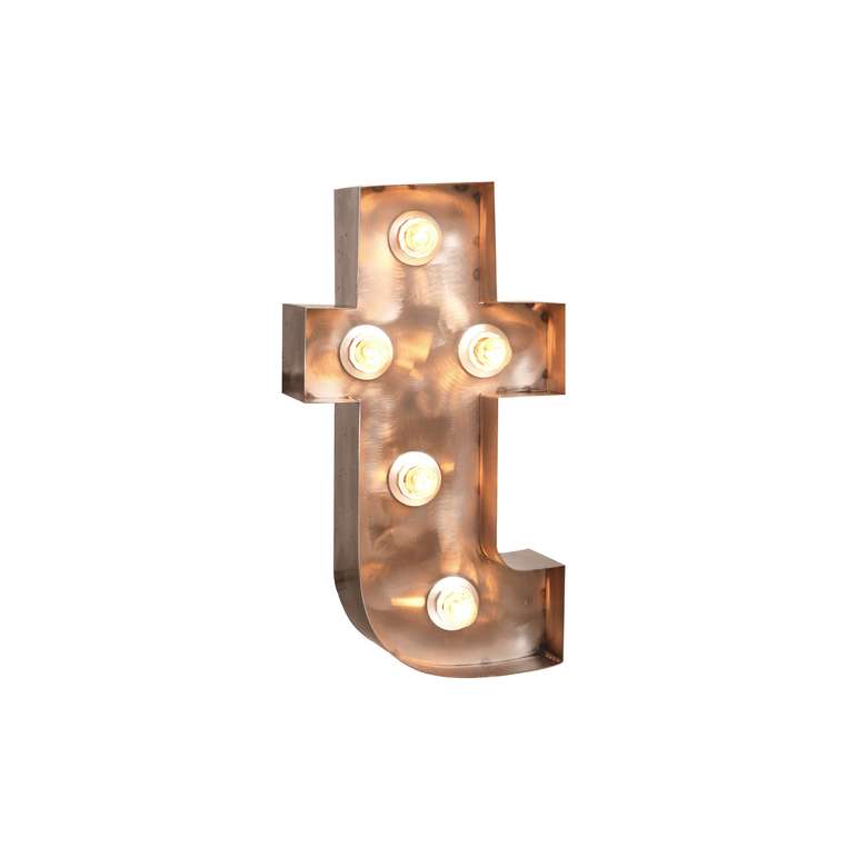 Буква t с лампочками  40 см