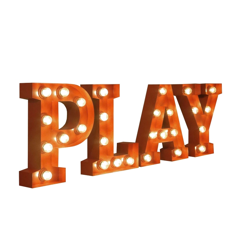 Буквы с лампочками PLAY