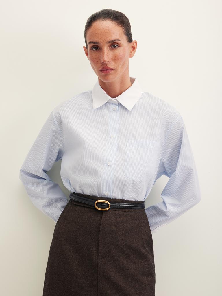 Рубашка с контрастным воротником