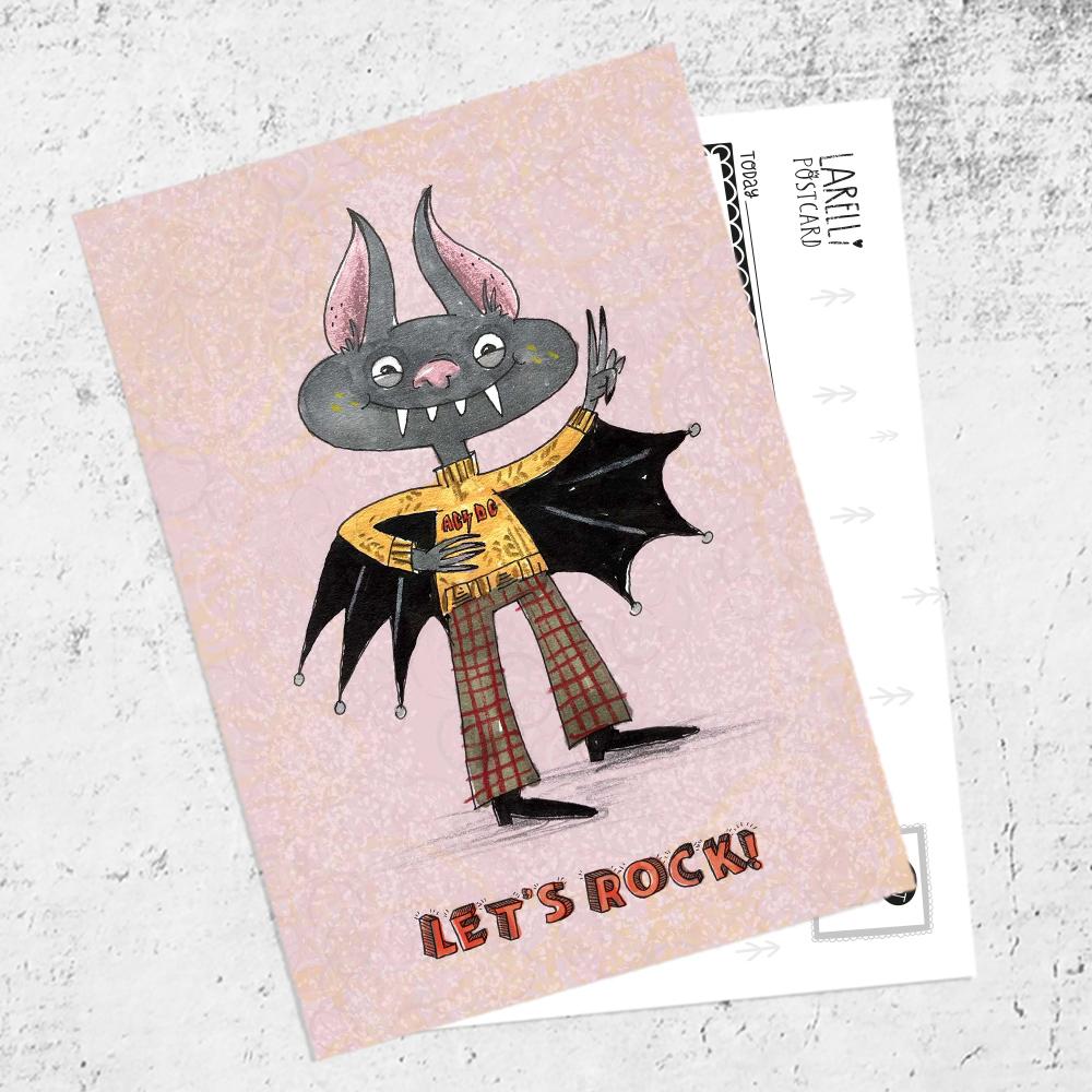 Почтовая открытка «Рок-Мышь»