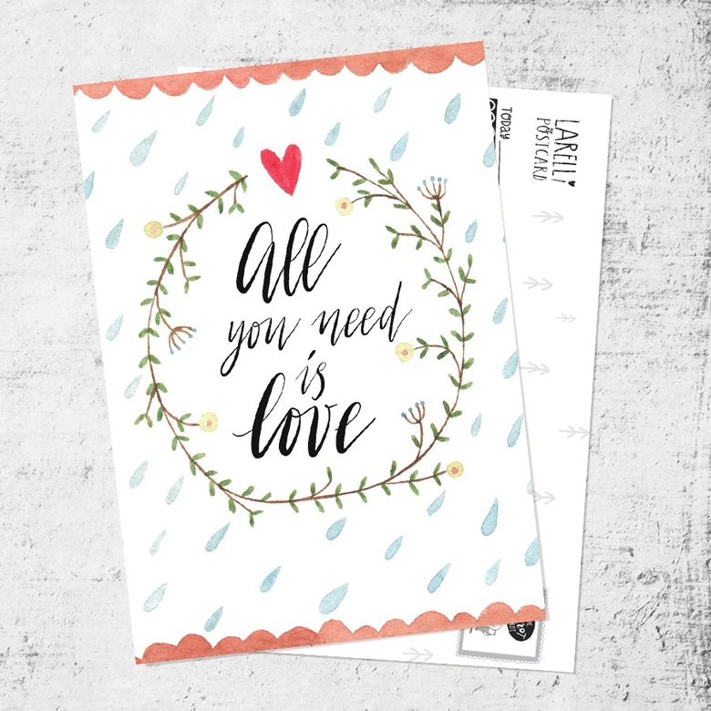 Почтовая открытка «All you need is love»