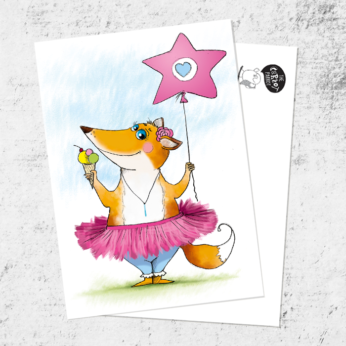 Почтовая открытка «Лиса-Милашка»