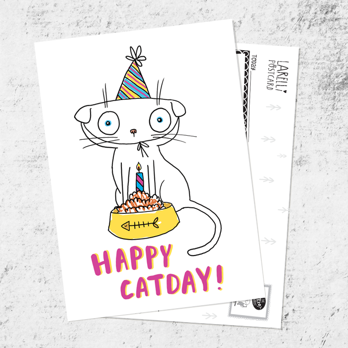 Почтовая открытка «Happy Catday»