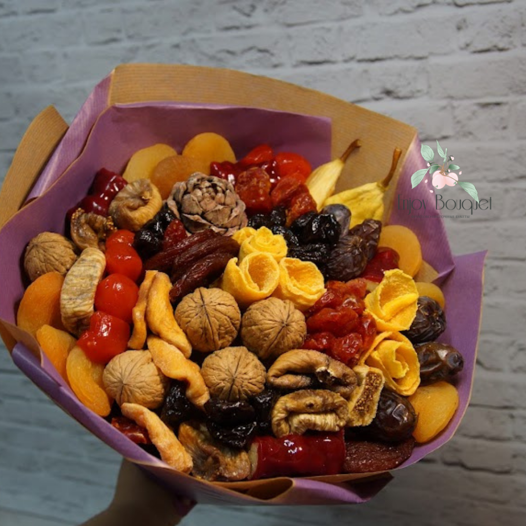 Букет с сухофруктами "Осенняя история", 25 см