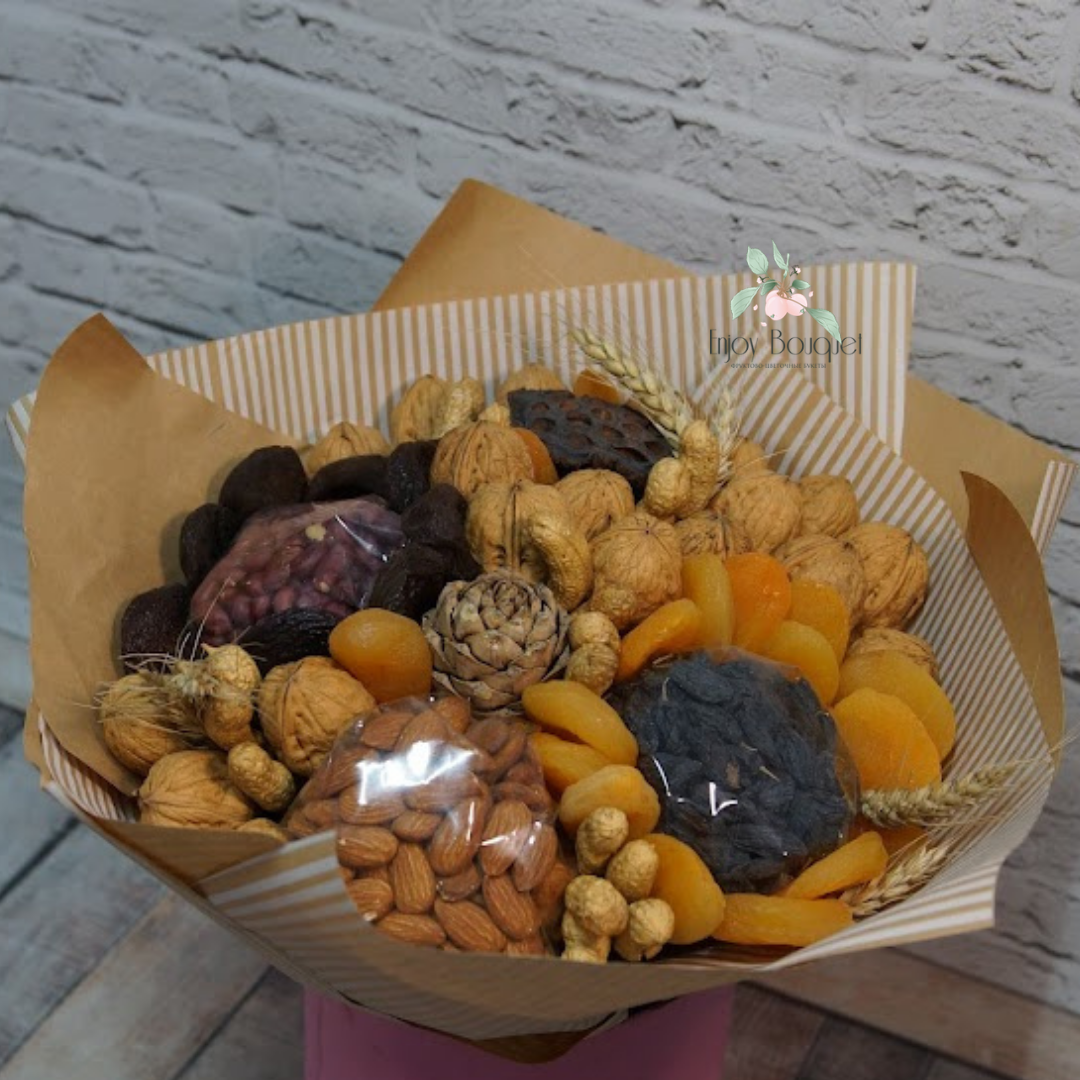 Букет из сухофруктов и орехов "Формула здоровья", 27 см