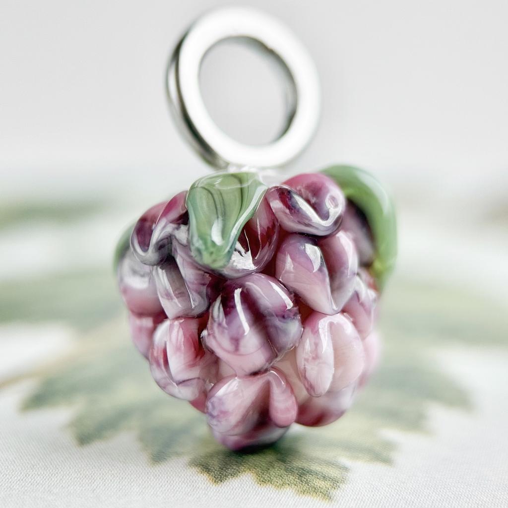 Pink berry steel dangle