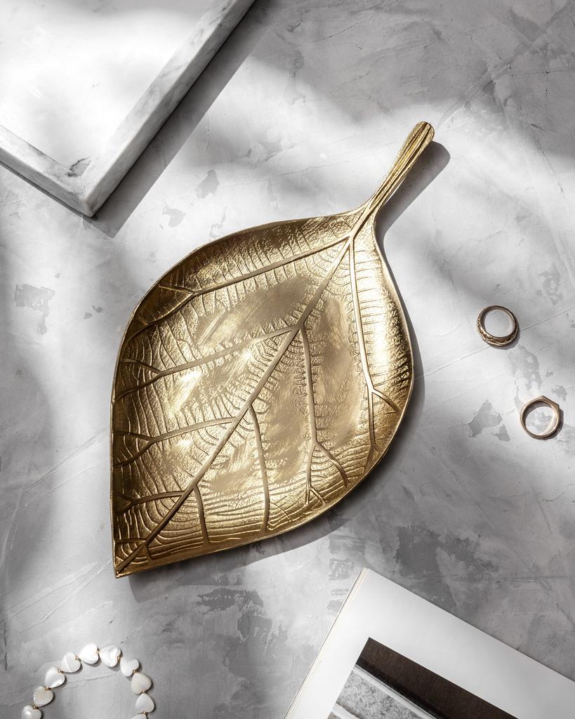Блюдо металлическое "Лист" 30х15,5см