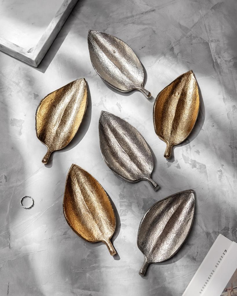 Блюдце металлическое "Лист" 15,5х7см