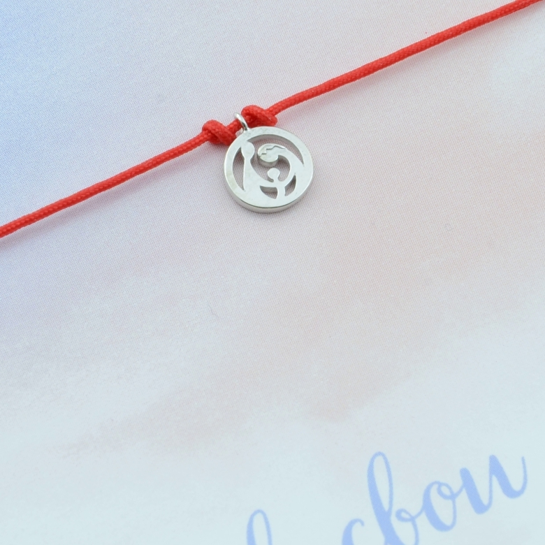 Семья, браслет на нити (Серебро 925°)