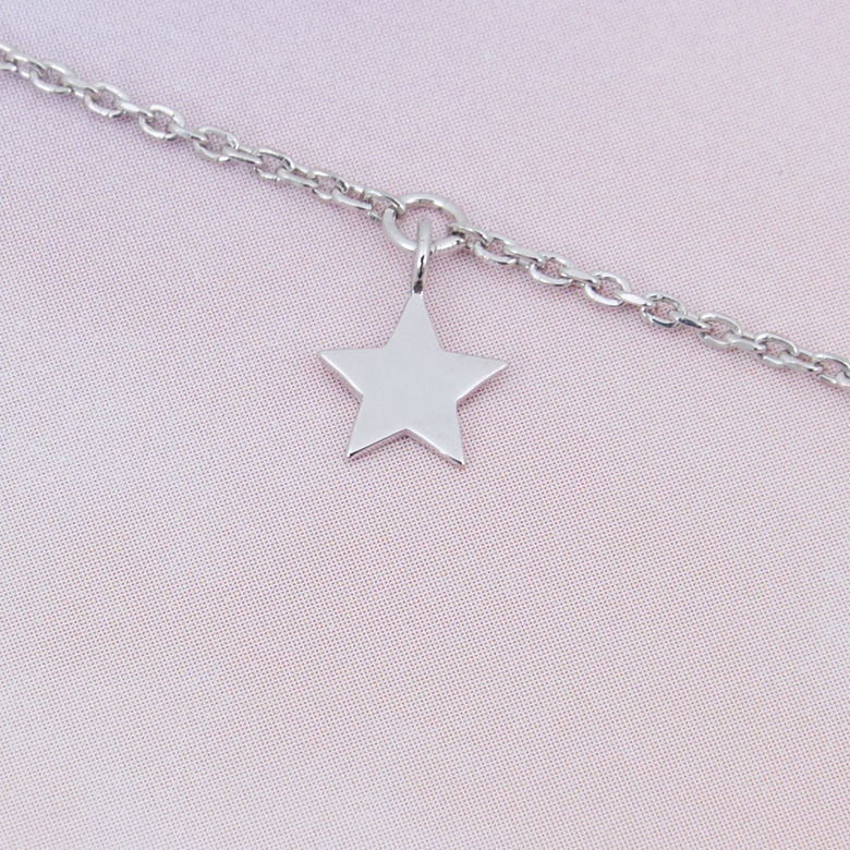 Звезда, браслет на цепочке (Серебро 925º)