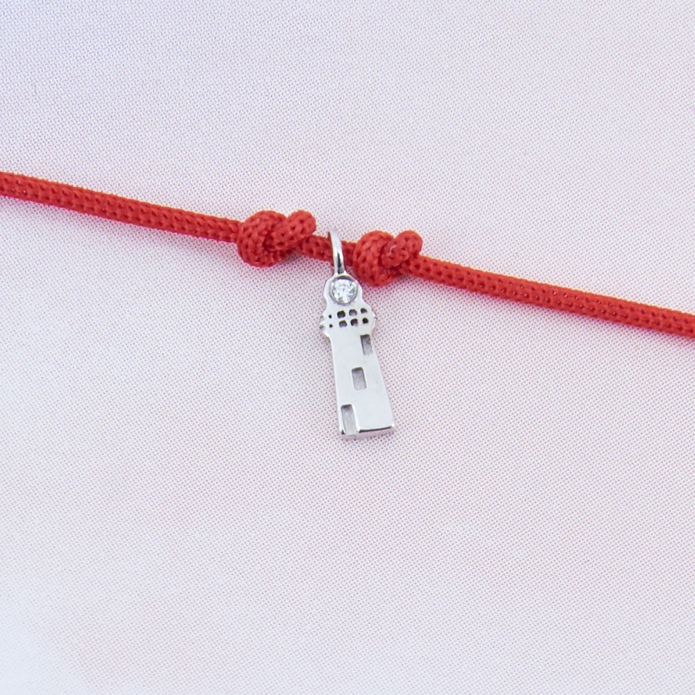 Маяк, браслет на нити (Серебро 925°)