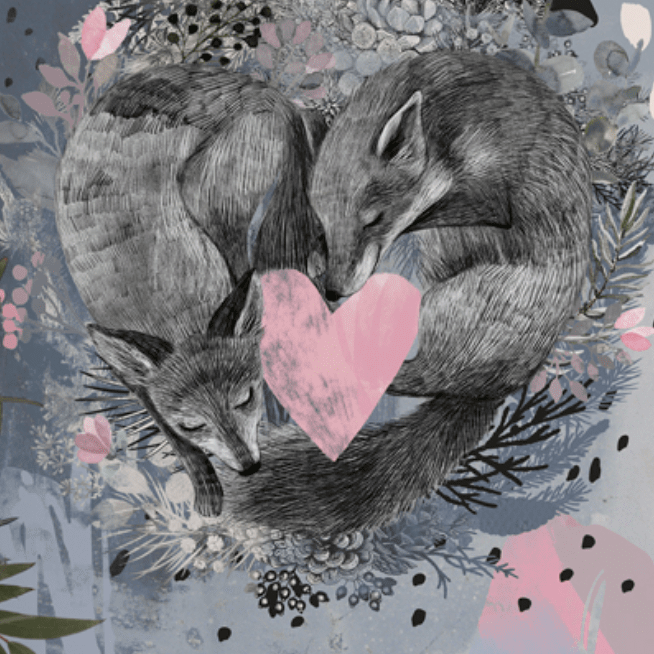 Постер интерьерный спящие лисы купить в интернет магазине