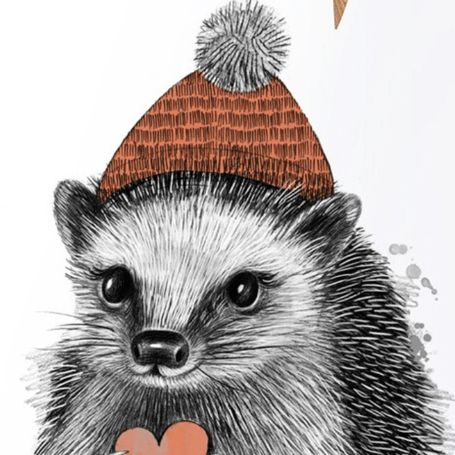 Постер Малыш ежик с сердечком купить в интернет магазине