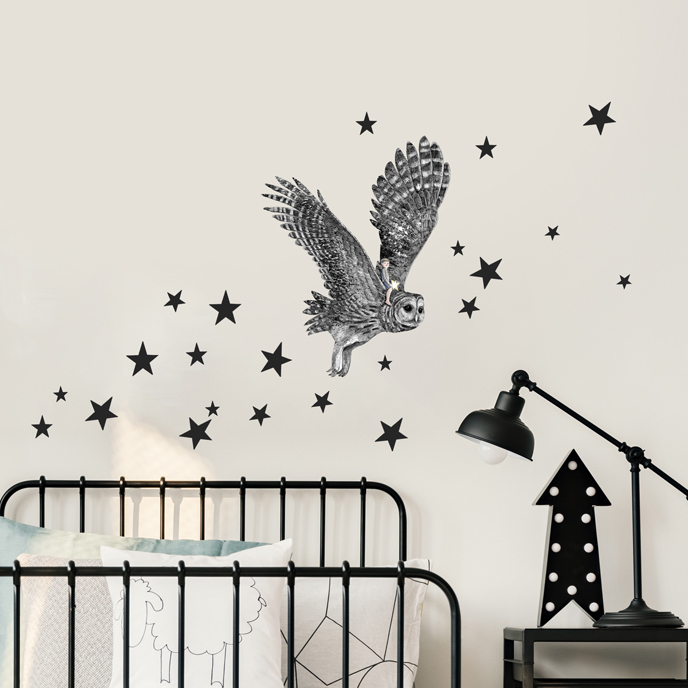 Стикер с совой для детской комнаты - купить в магазине
