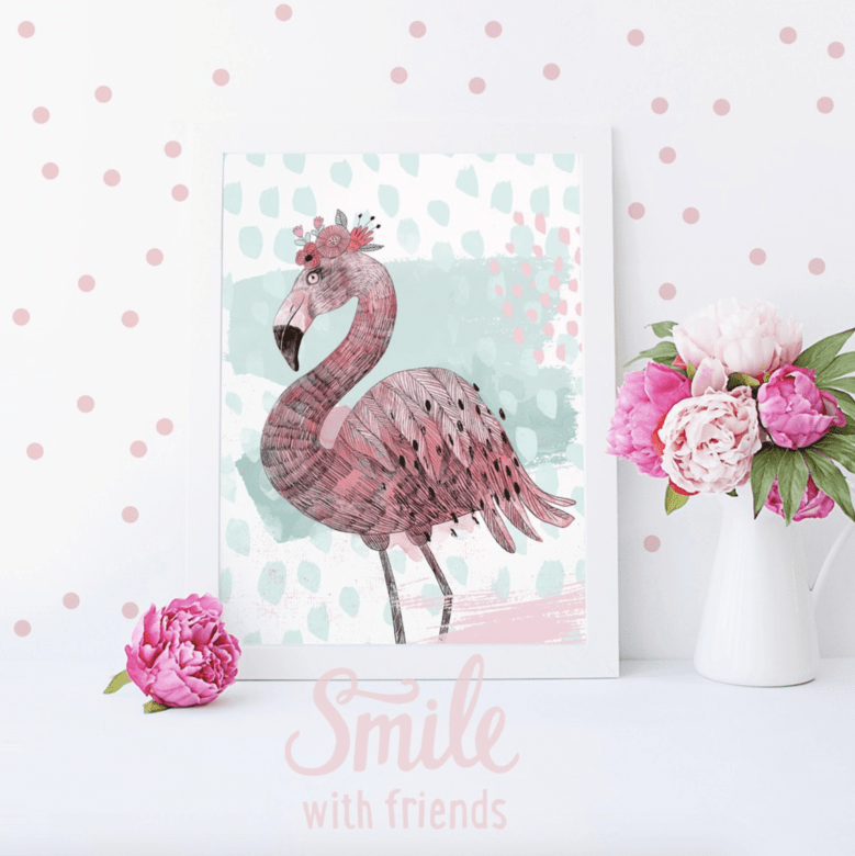 Постер Розовый фламинго купить в интернет магазине