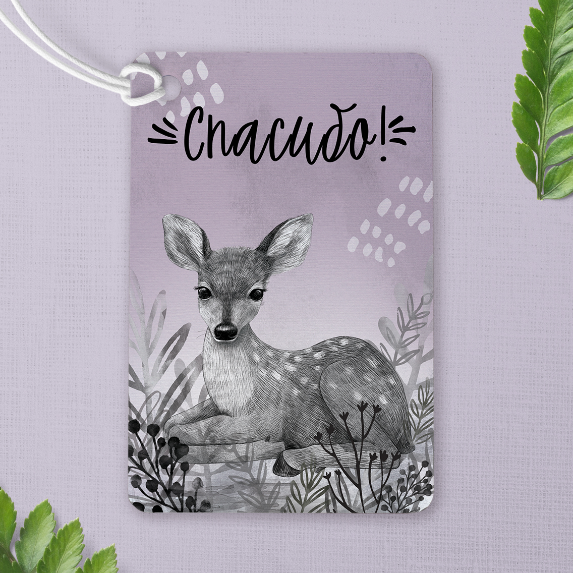 Спасибо - с оленёнком - карточка - бирка на подарок - купить в интернет-магазине