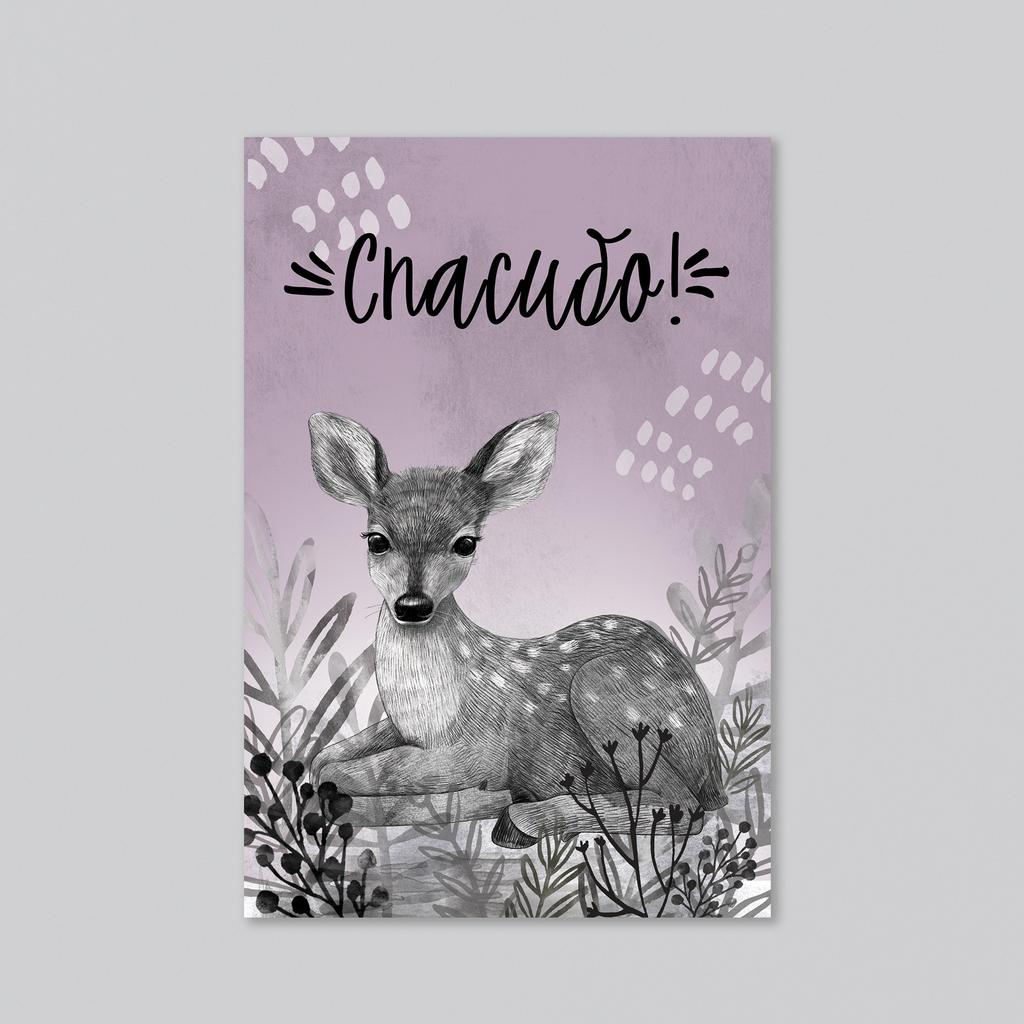 Спасибо - с оленёнком - оптовая открытка - 20 штук