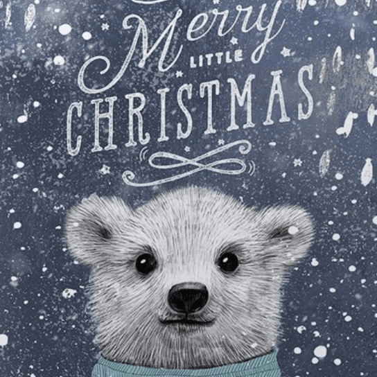 Постер Litttle Christmas bear Белый медвежонок купить в интернет магазине