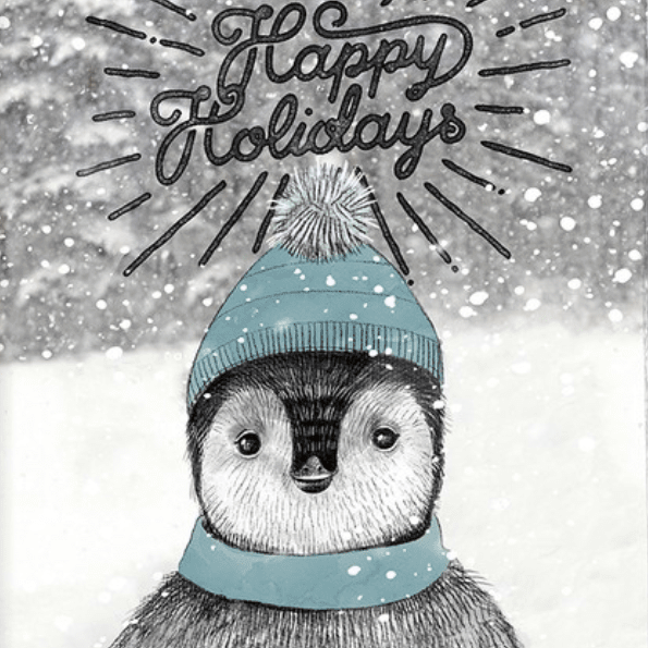Постер Happy holidays - Малыш пингвин купить в интернет магазине