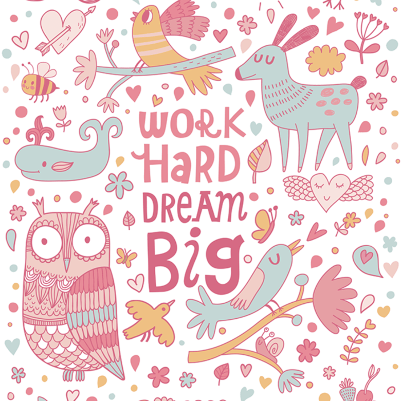 Постер  Work hard Dream big купить в интернет магазине