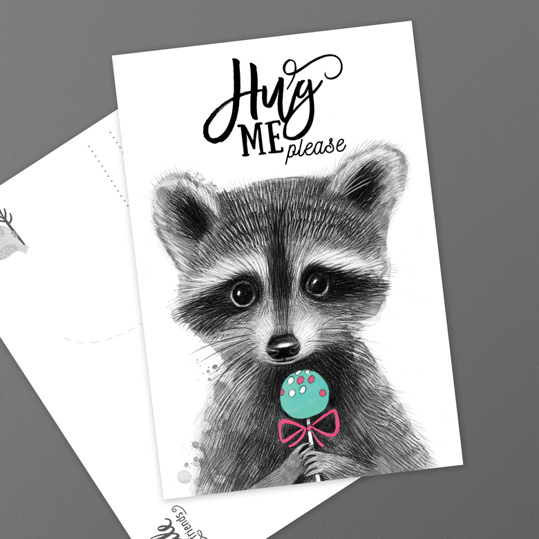 Hug me please - открытка