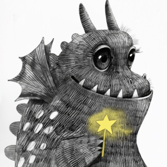 Постер Сказочный дракончик с волшебной палочкой купить в интернет магазине