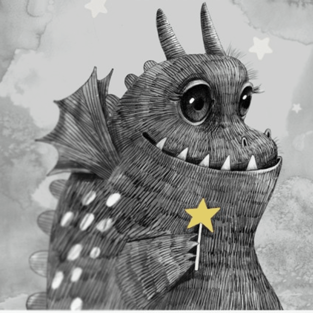 Постер сказочный дракончик с волшебной палочкой купить в интернет магазине