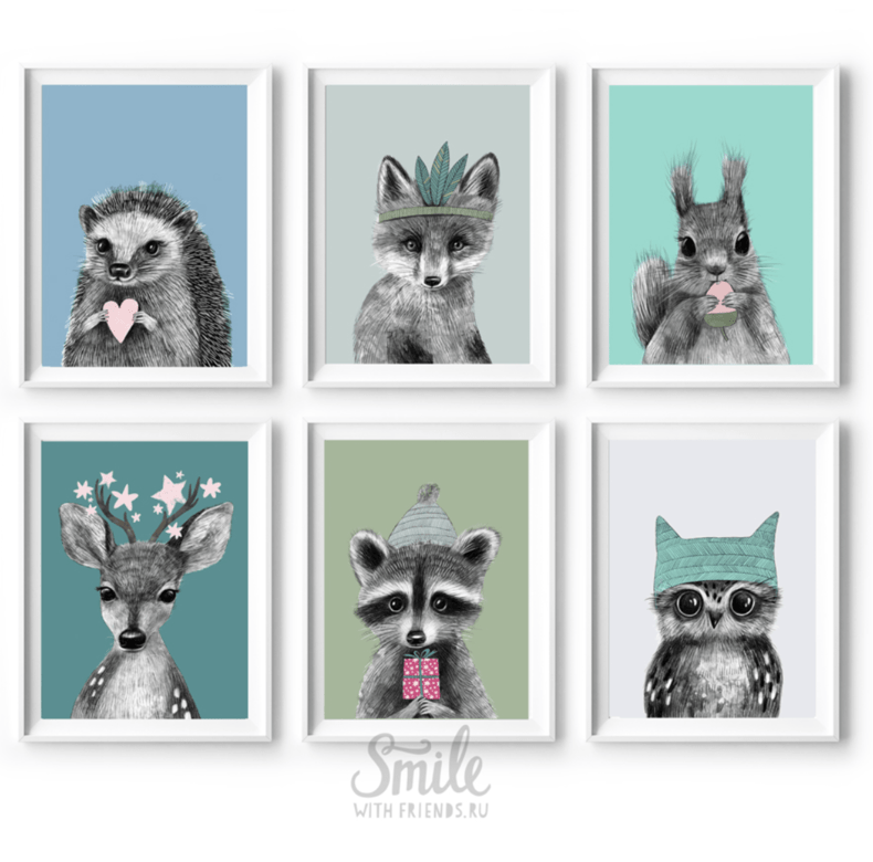 Малыши в бирюзово-зеленых тонах - набор