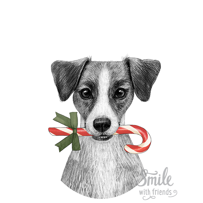 Джек рассел терьер с леденцом - для мультирамки