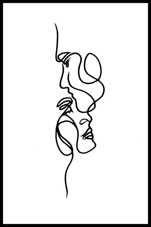 Постер Мужчина И Женщина Из Линий