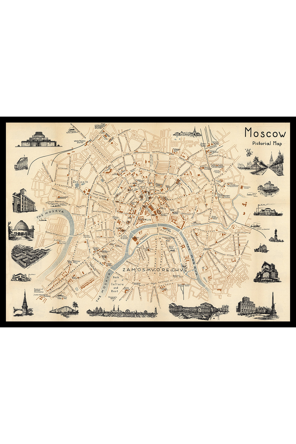 Постер Карта Москвы 1930 Г.