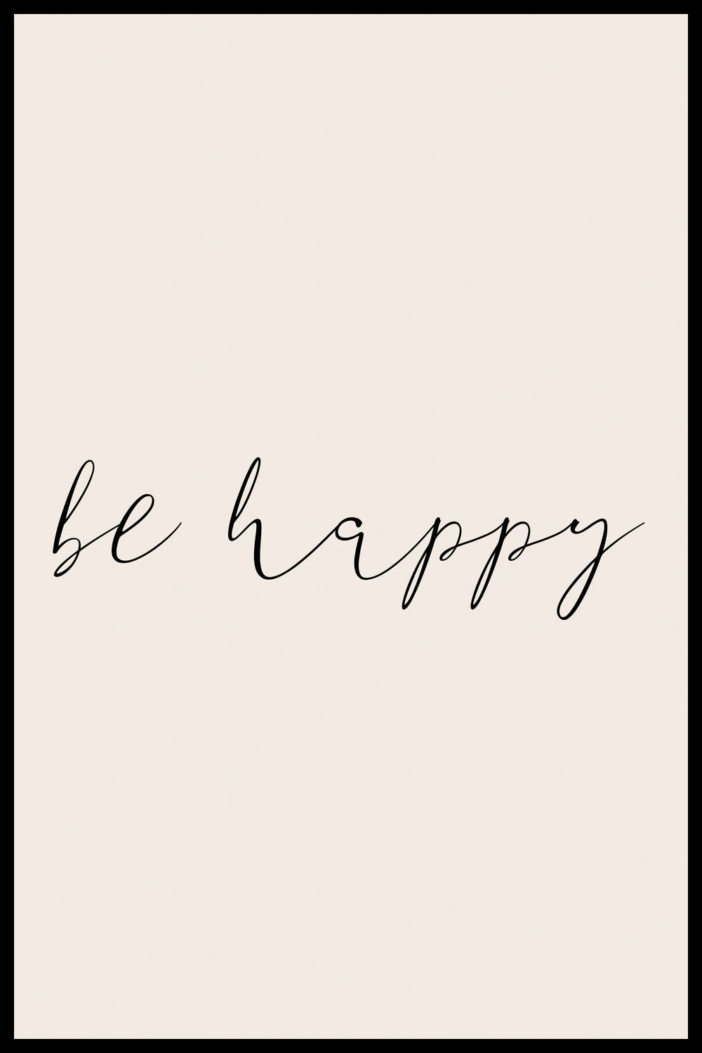 Постер Be Happy Бежевый