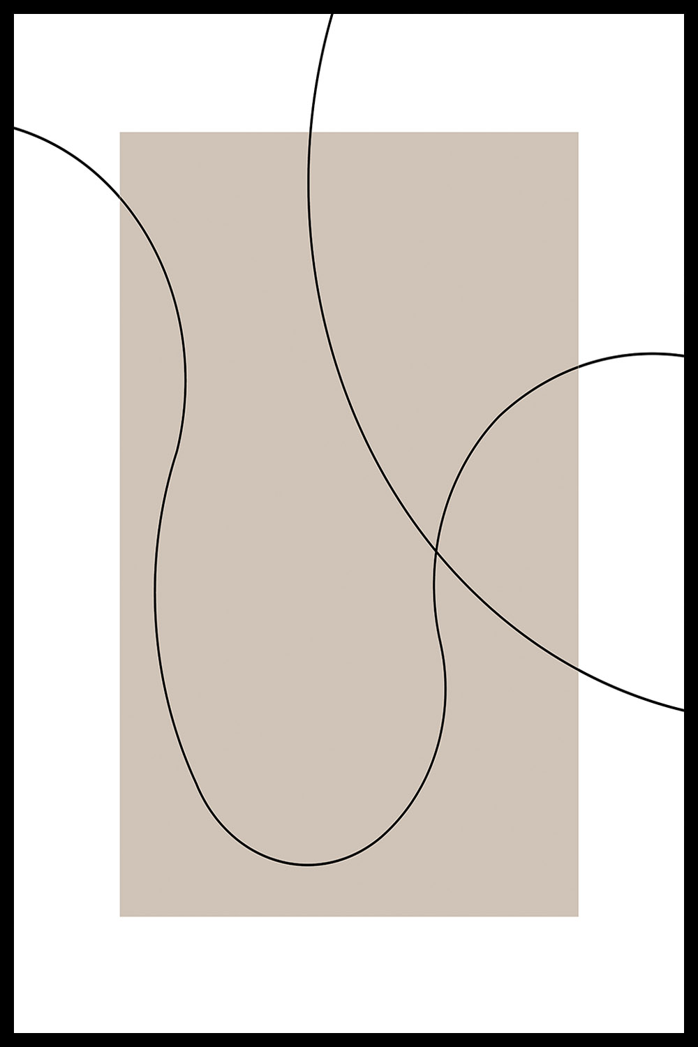 Постер Черные Линии На Бежевом #2