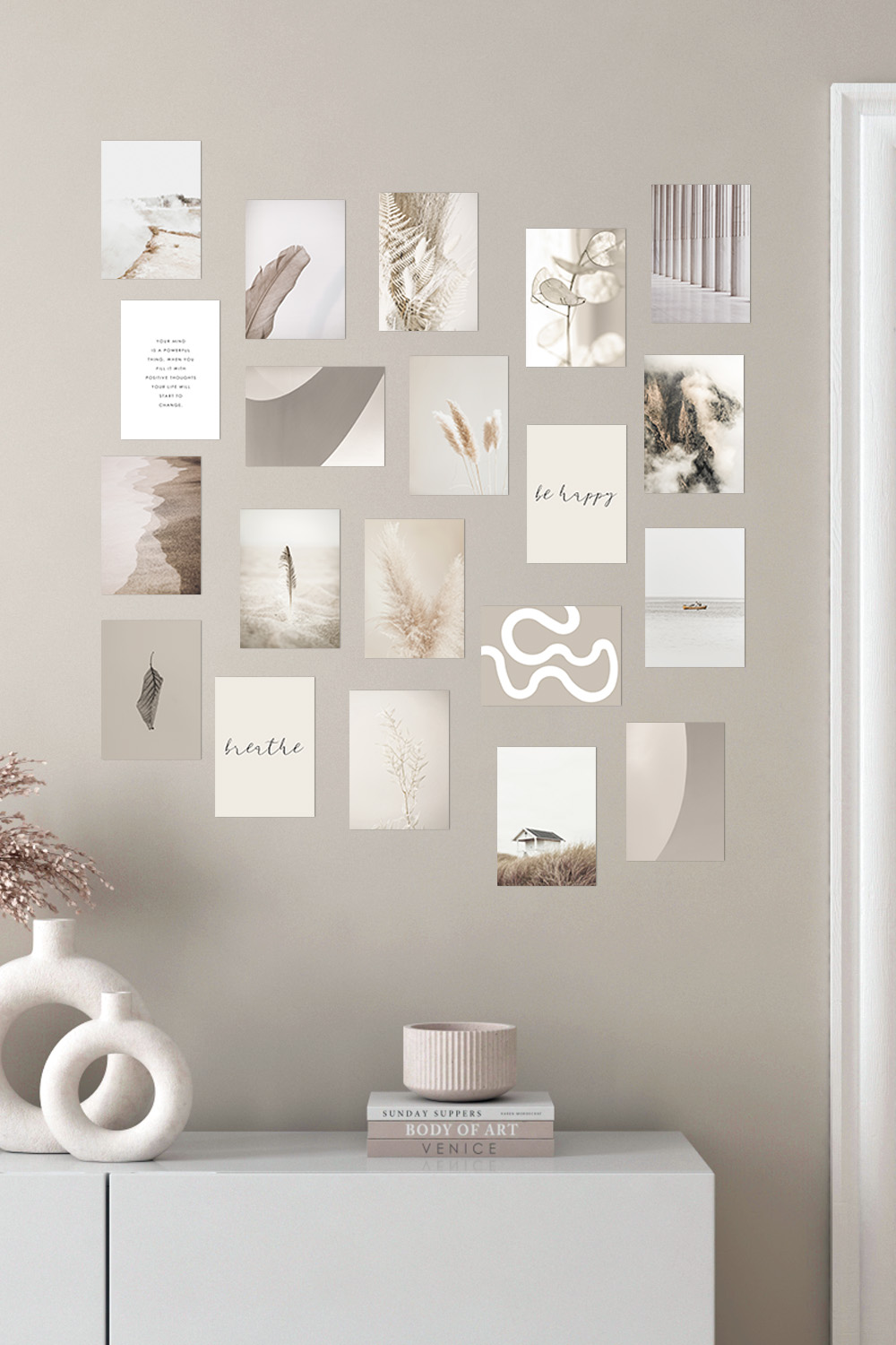 НАБОР ИЗ 20 ПОСТЕРОВ БЕЖЕВЫЙ