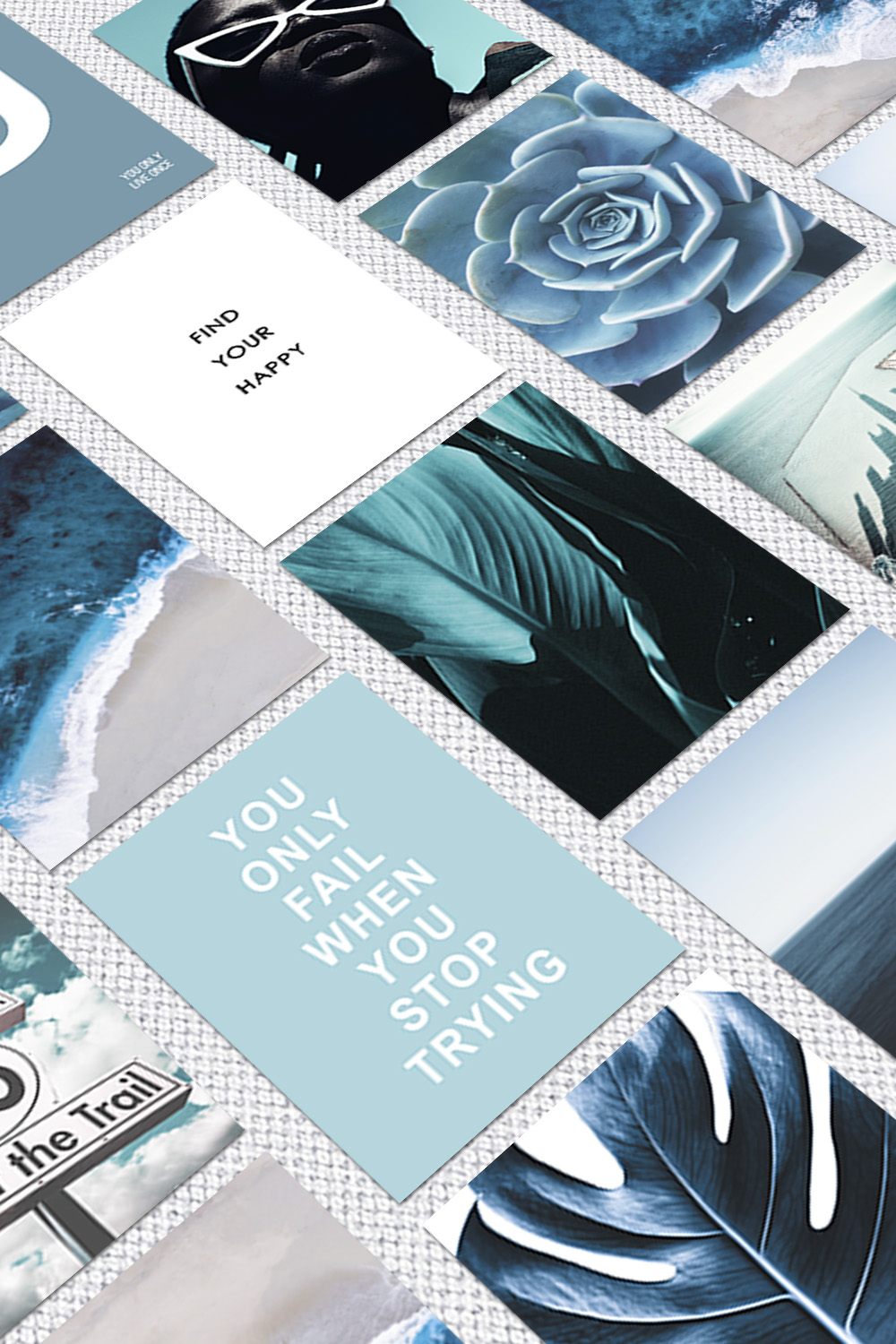 НАБОР ИЗ 20 ПОСТЕРОВ СИНИЙ