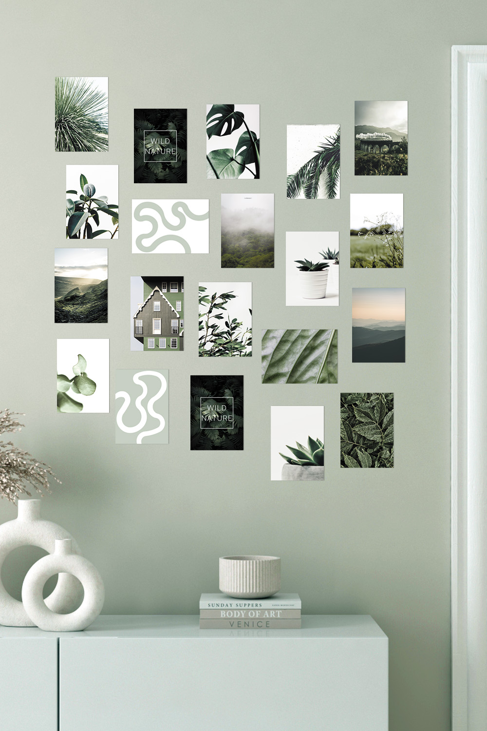 НАБОР ИЗ 20 ПОСТЕРОВ ЗЕЛЕНЫЙ