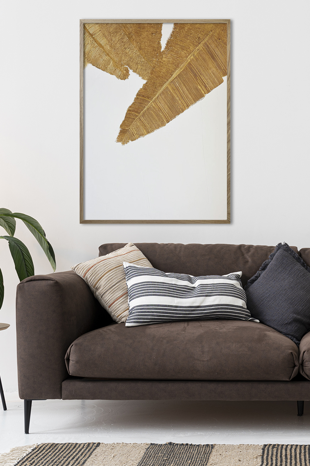 Картина для интерьера объемная в рамке Золотые Листья #2