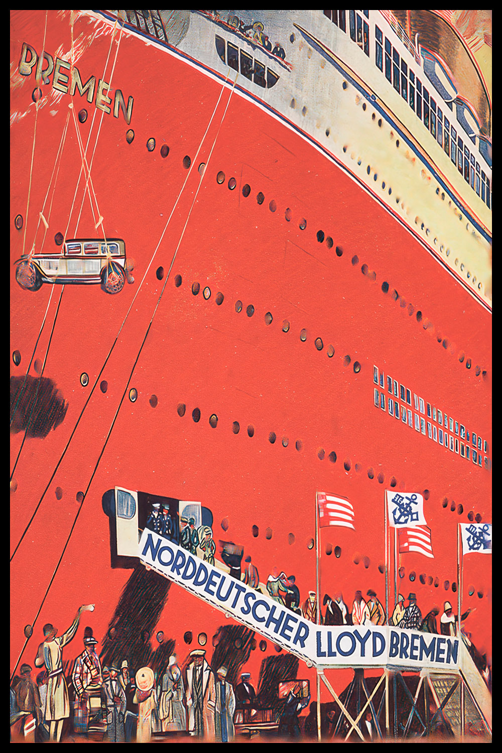 Постер Винтажный Плакат Корабль