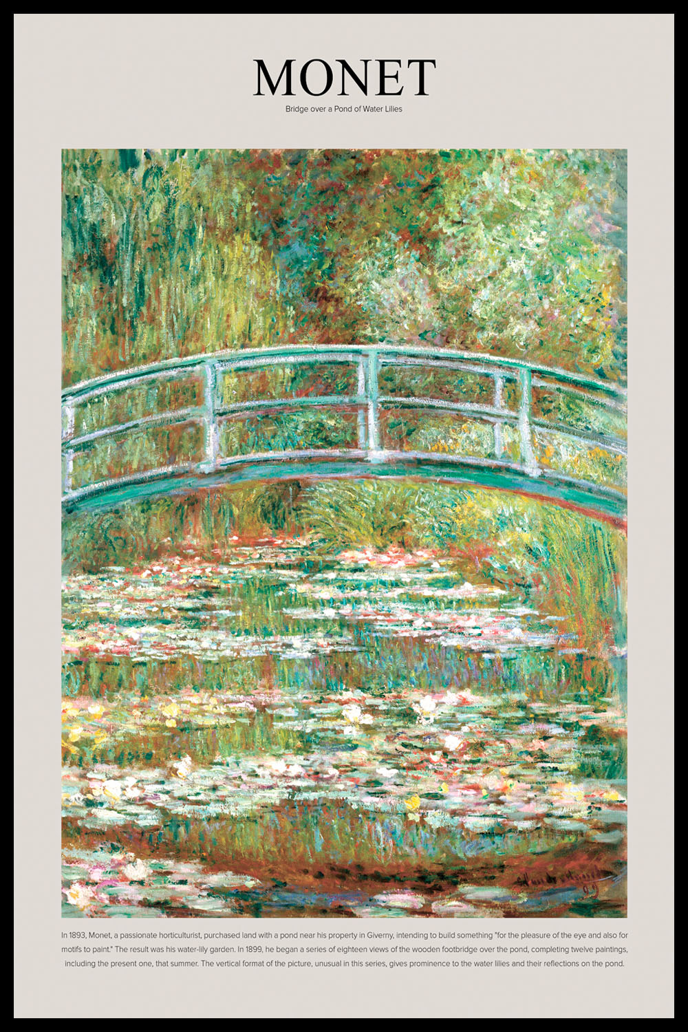 Постер Claude Monet Bridge over a Pond of Water Lilies