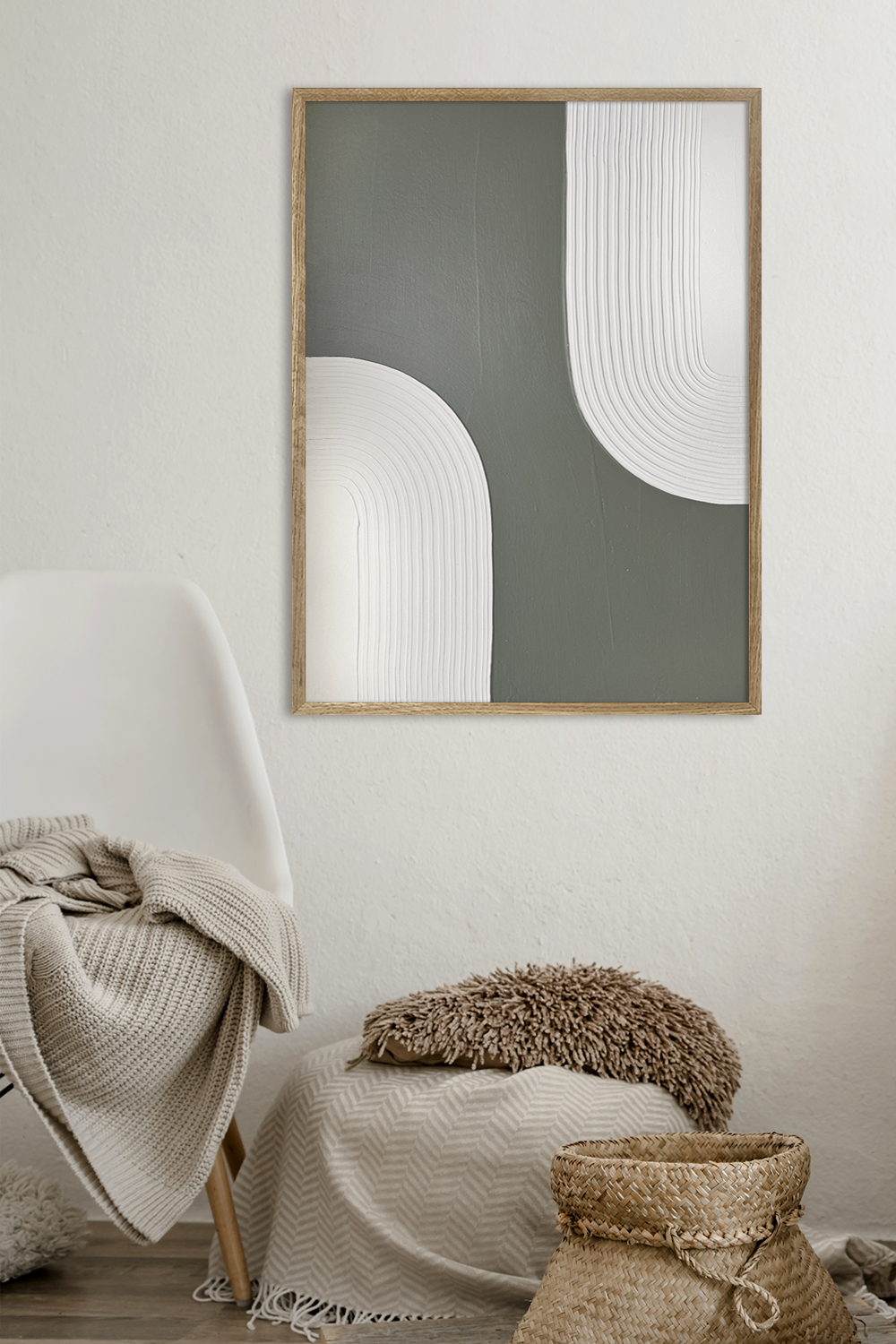 Картина из гипса DECORMARKT Белые арки на зеленом