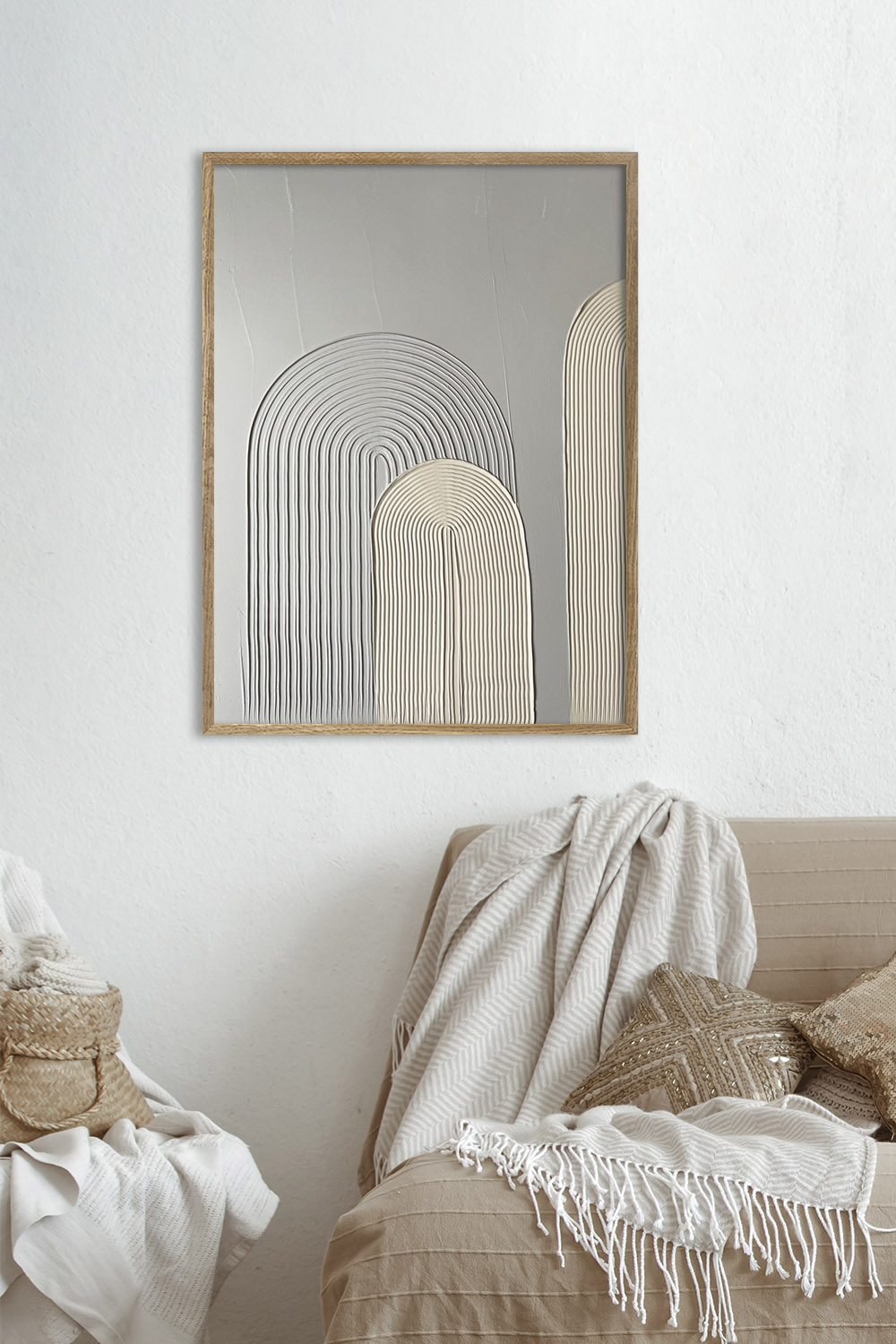 Картина из гипса DECORMARKT Серые и бежевые арки