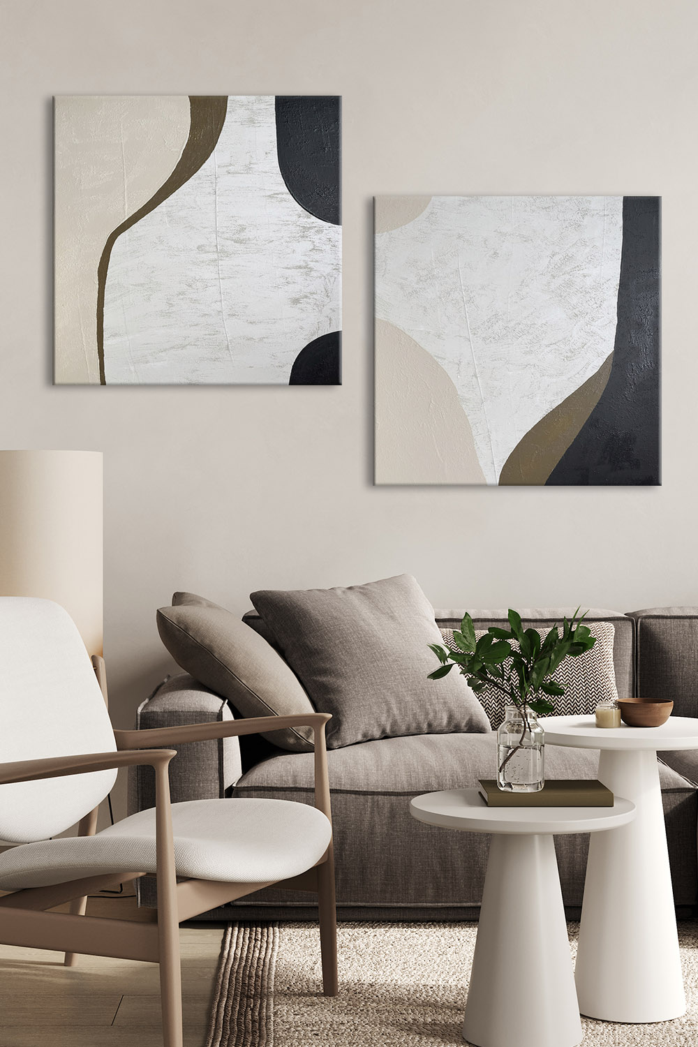 Картины на холсте ручной работы DECORMARKT Пара №14