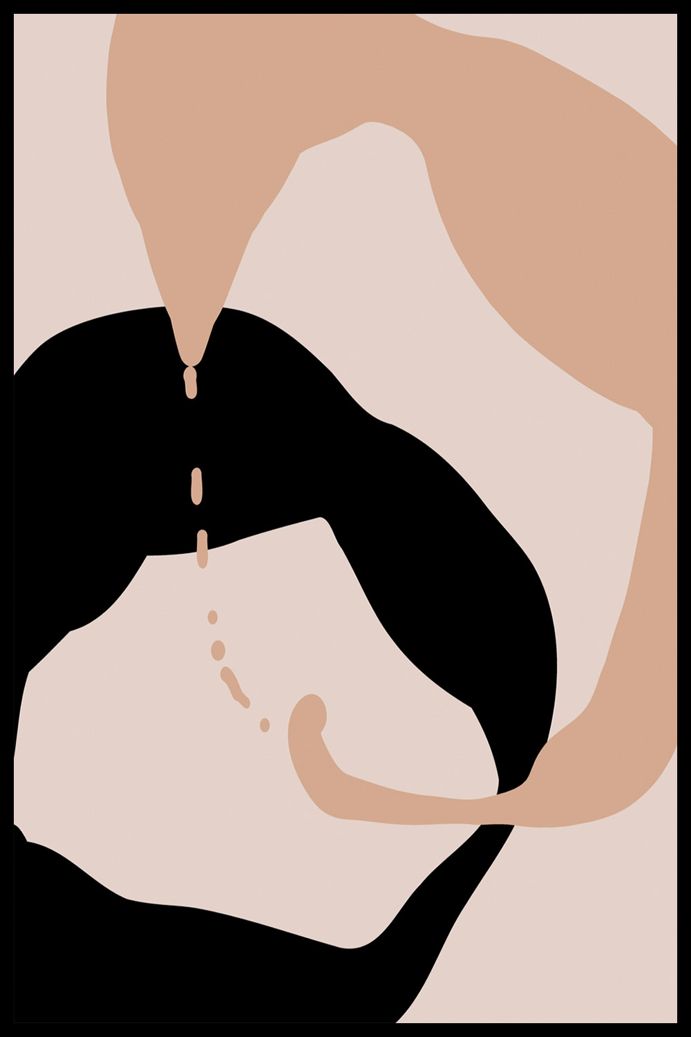 Постер Абстракция Черно-Бежевая №2