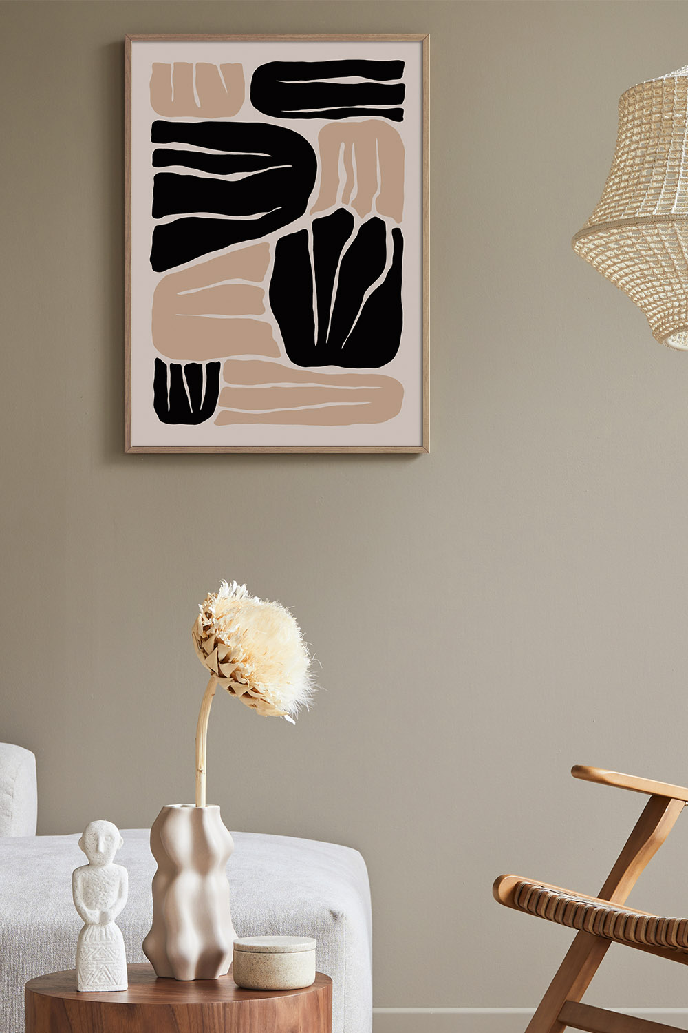 Постер Черные и Бежевые Формы