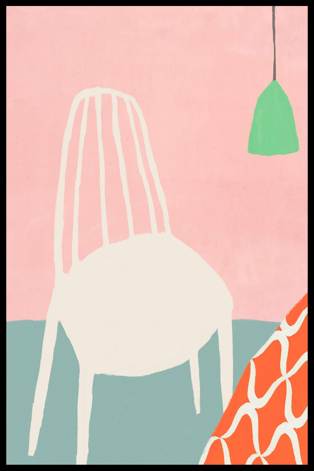 Постер Стул на Розовом Фоне